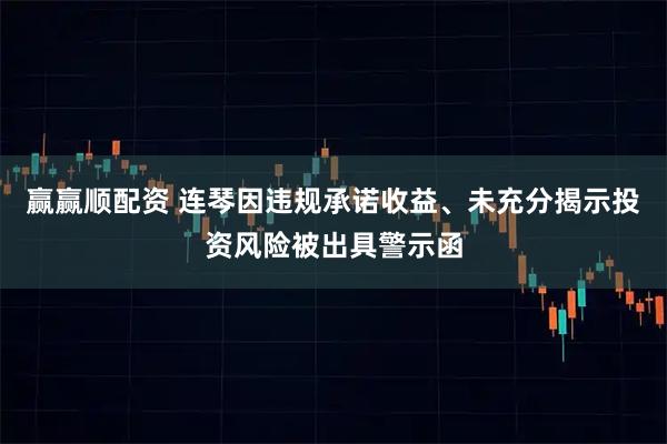 赢赢顺配资 连琴因违规承诺收益、未充分揭示投资风险被出具警示函