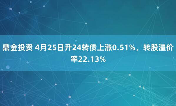 鼎金投资 4月25日升24转债上涨0.51%，转股溢价率22.13%